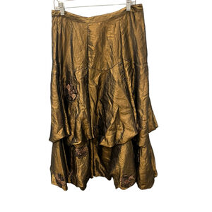 Vintage Cordelia NWT Y2K Festival Rave Skirt Size Medium Brown Beaded Maxi $204